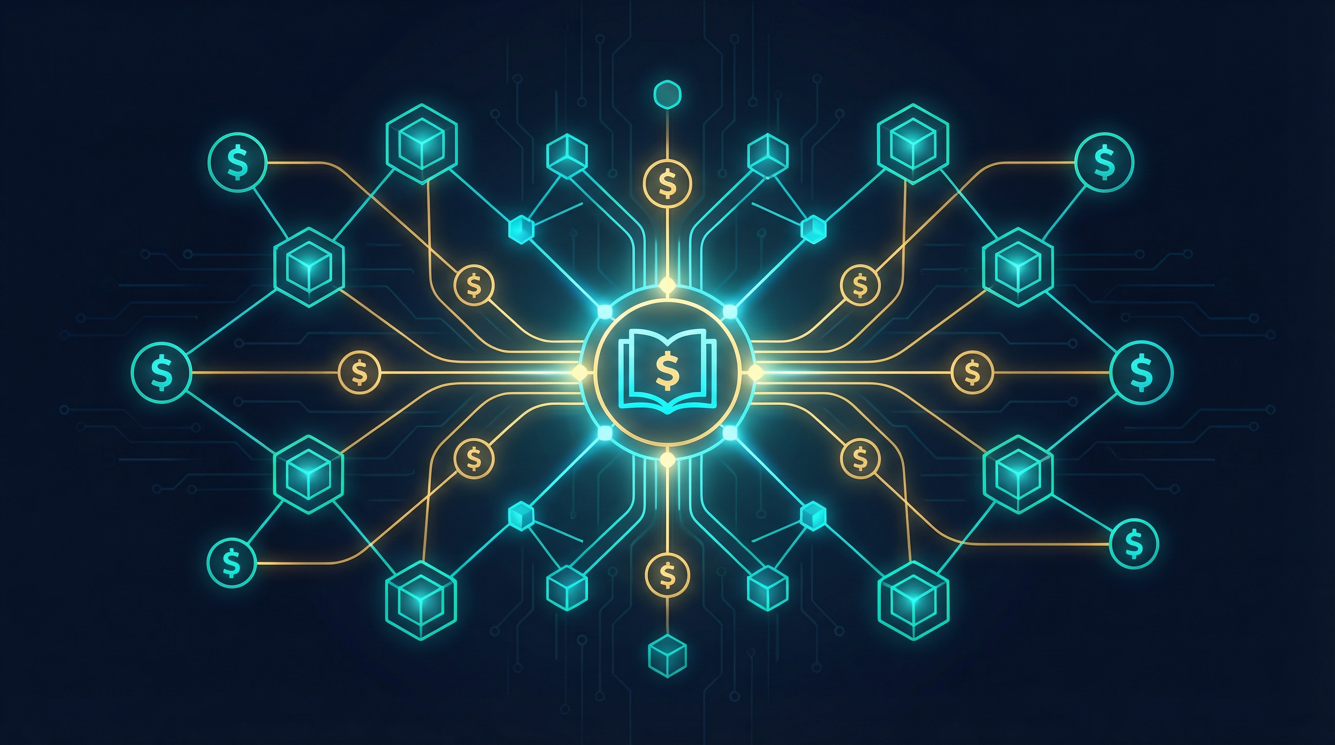 Network of interconnected glowing nodes representing client relationships and revenue streams
